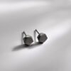 Japanese and Korean versatile 925 pure silver earrings for women, trendy black ins cool style earrings