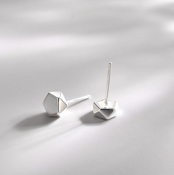 Japanese and Korean versatile 925 pure silver earrings for women, trendy black ins cool style earrings
