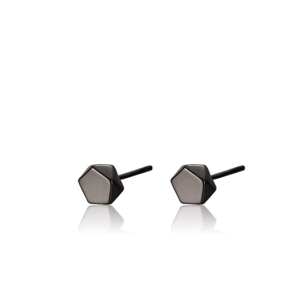Japanese and Korean versatile 925 pure silver earrings for women, trendy black ins cool style earrings