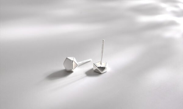 Japanese and Korean versatile 925 pure silver earrings for women, trendy black ins cool style earrings