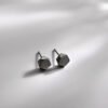 Japanese and Korean versatile 925 pure silver earrings for women, trendy black ins cool style earrings