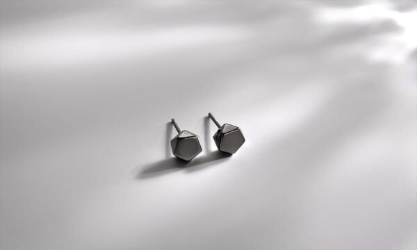 Japanese and Korean versatile 925 pure silver earrings for women, trendy black ins cool style earrings